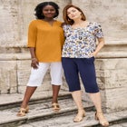 Stretch Cotton Notch Neck Tunic image number null