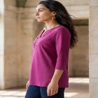 Stretch Cotton Notch Neck Tunic image number null