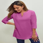 Stretch Cotton Notch Neck Tunic image number null
