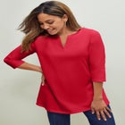 Stretch Cotton Notch Neck Tunic image number null