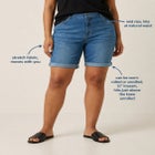 Mid-Rise Stretch Denim Bermuda Shorts image number null