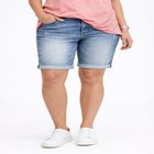 Stretch Denim Mid-rise Bermuda Shorts image number null