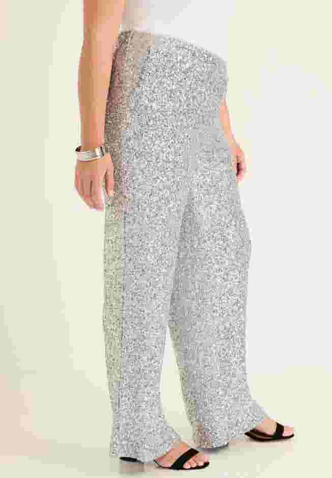 Curvie Fit Sequin Wide-Leg Pants image number 2