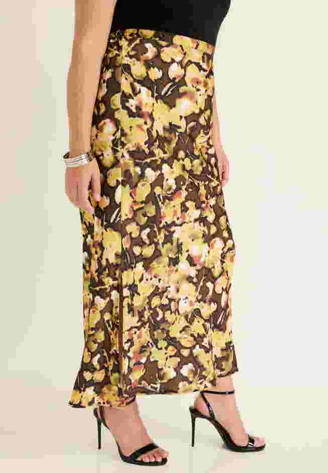 Satin Side-Slit Midi Skirt image number 2