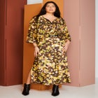 Satin Side-Slit Midi Skirt image number null