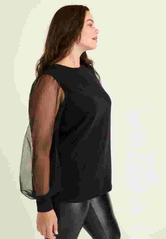 Puff-Sleeve French Terry Sweatshirt image number 2