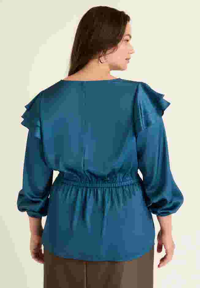 Satin Peplum Top image number 1