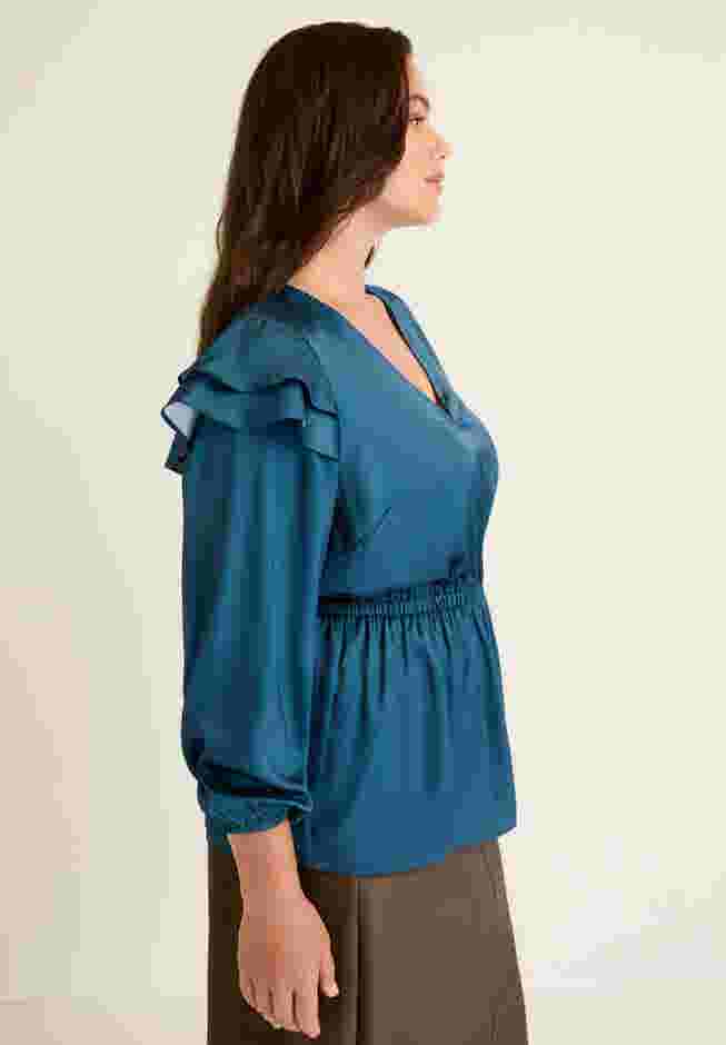 Satin Peplum Top image number 2