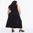 Sleeveless Side-Tie Knit Midi Dress image number null