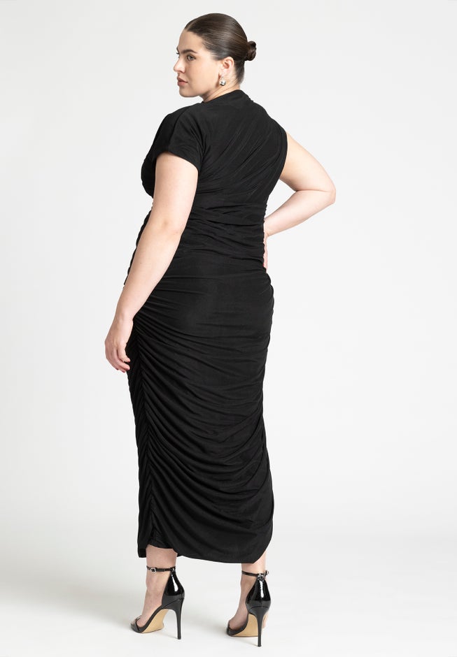 Draped Asym Dress image number null