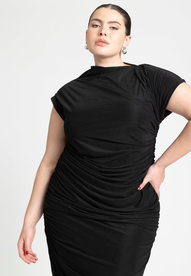 Draped Asym Dress image number null