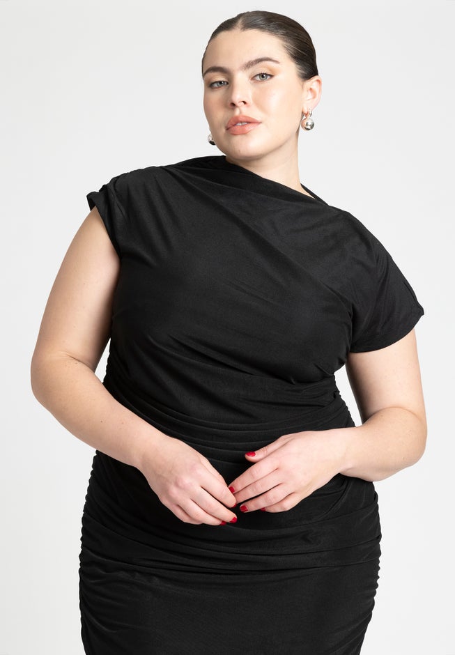Draped Asym Dress image number null