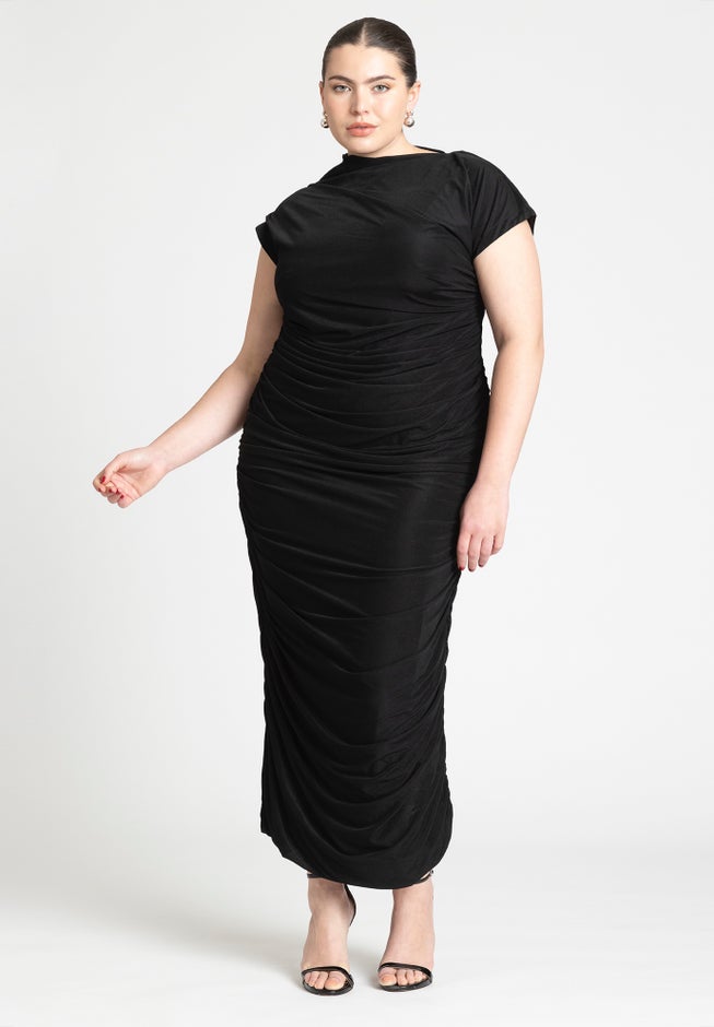 Draped Asym Dress image number null