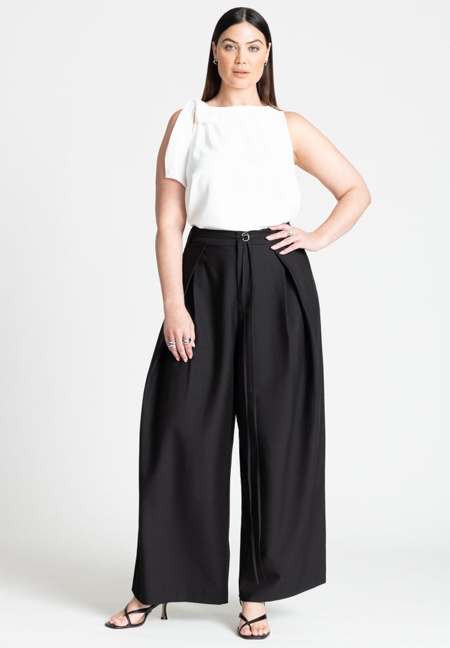 Shoulder Tie Boat Neck Top image number 2
