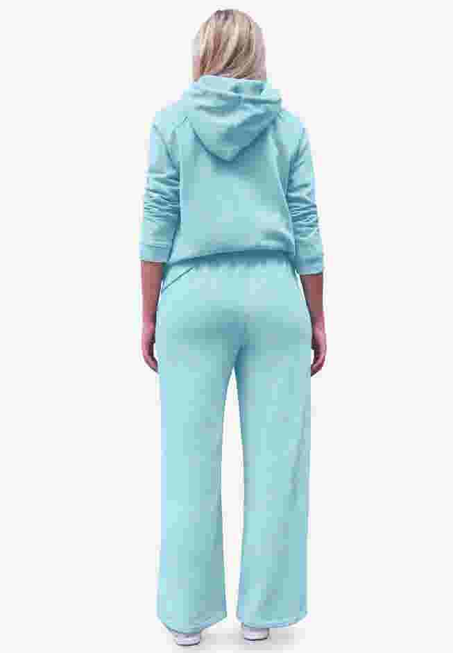 Wide Leg Fleece Sweatpant With Drawstring Waist image number 1