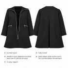 Stretch Crepe Zip Front A Line Back Pleat Coat image number 2