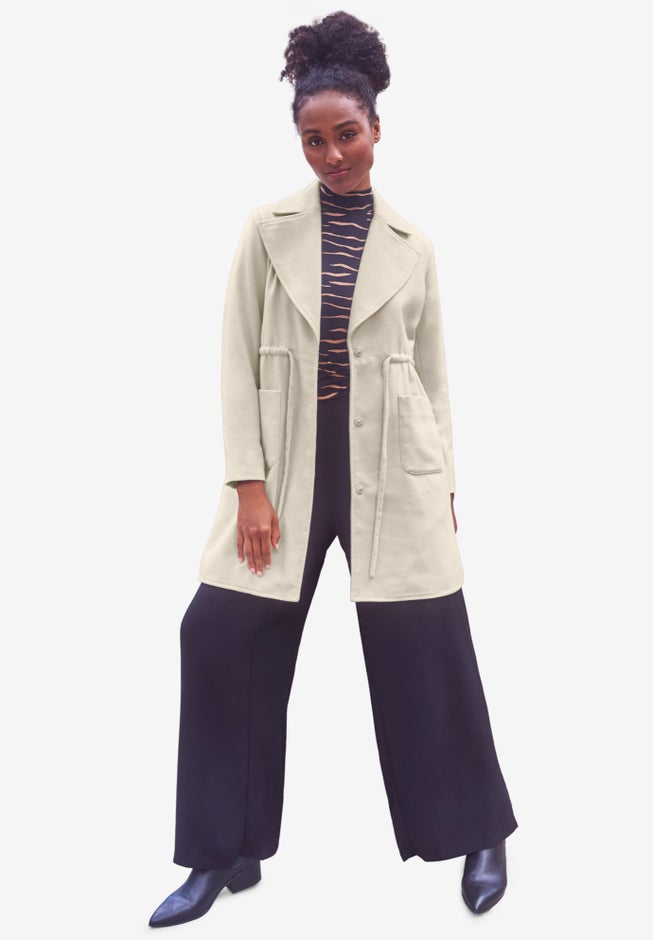 Drawstring Waist Dress Coat image number 2