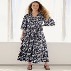 Knit Surplice Tie-Waist Maxi Dress image number null