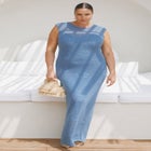 Shell Crochet Sweater Dress image number null