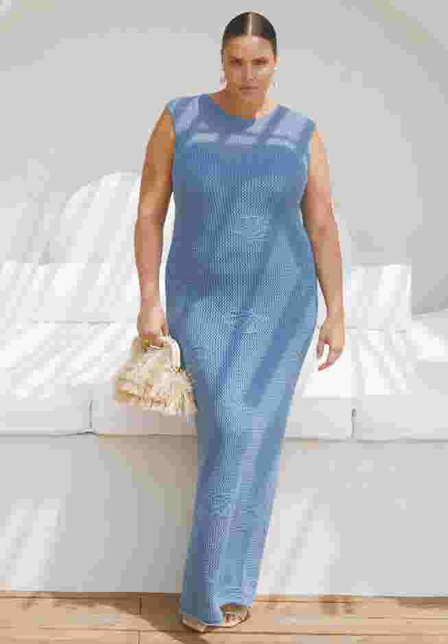 Shell Crochet Sweater Dress image number 0