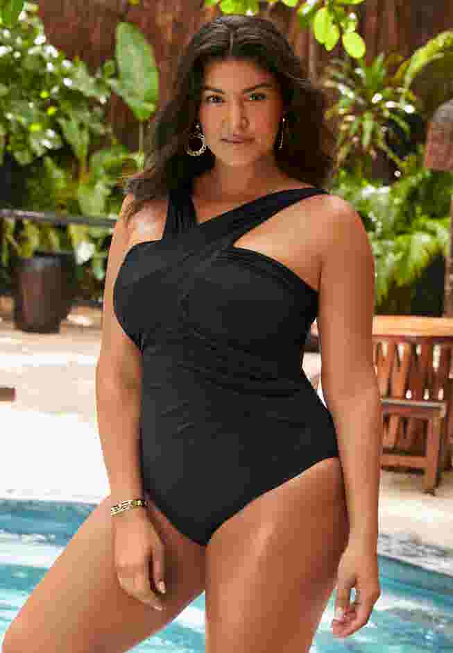 High Neck Wrap One Piece Swimsuit image number 0