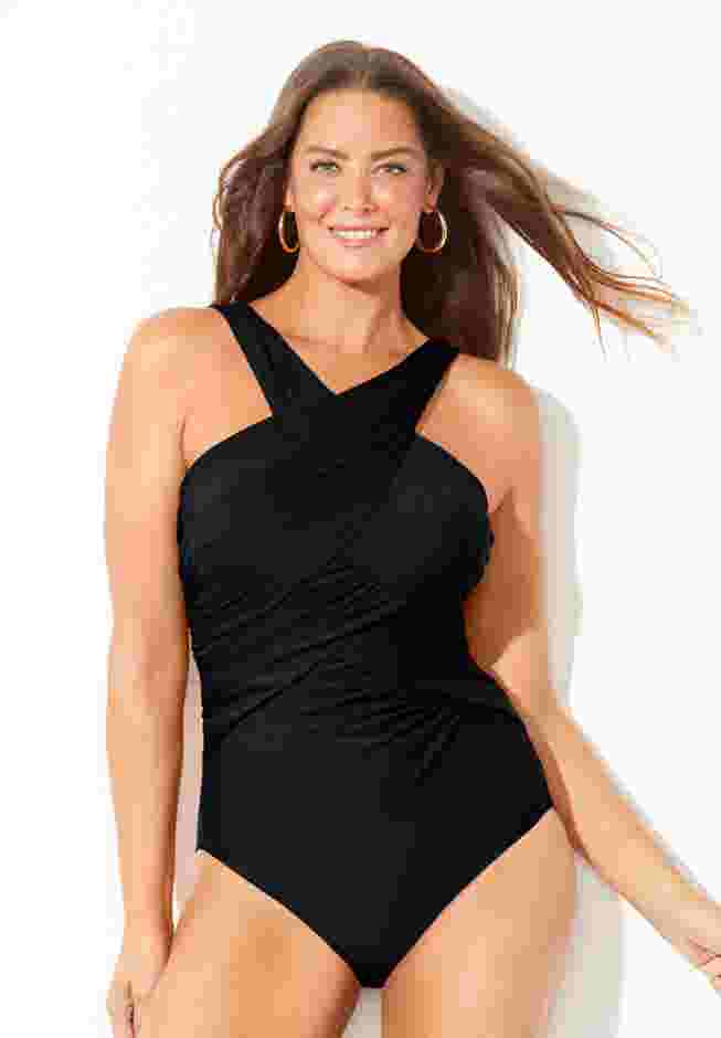 High Neck Wrap One Piece Swimsuit image number 2