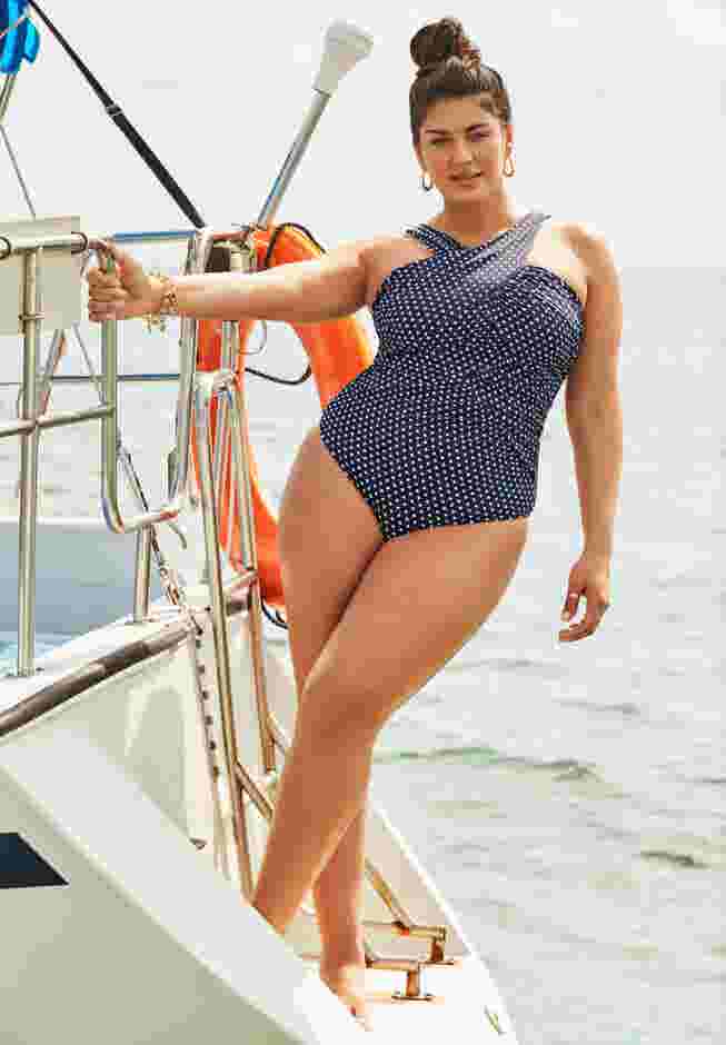 High Neck Wrap One Piece Swimsuit image number 3