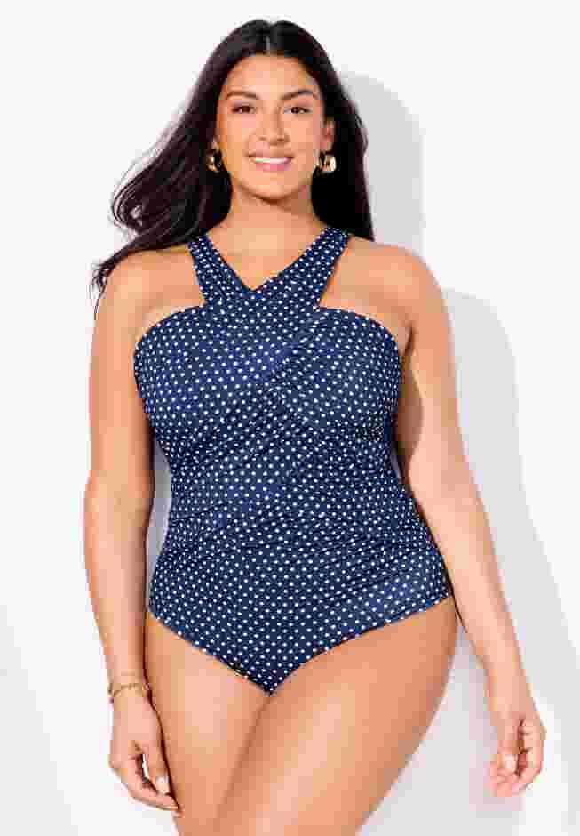 High Neck Wrap One Piece Swimsuit image number 0
