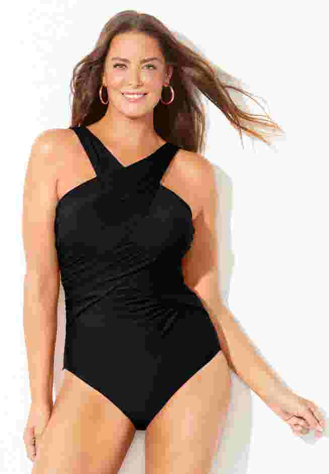High Neck Wrap One Piece Swimsuit image number 0