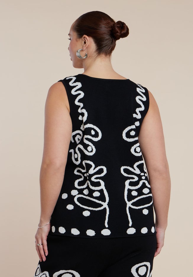 Intarsia Sweater Vest image number 4