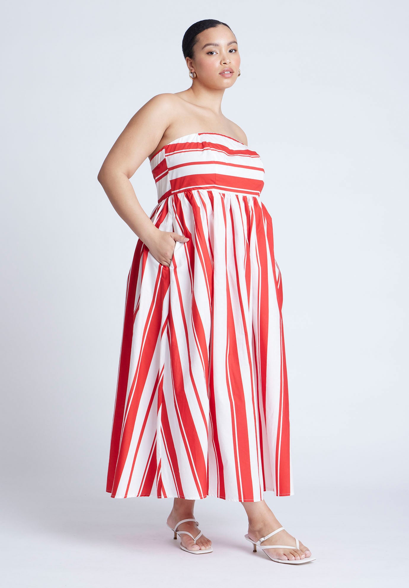 Poplin Fit And Flare Maxi Dress image number 1