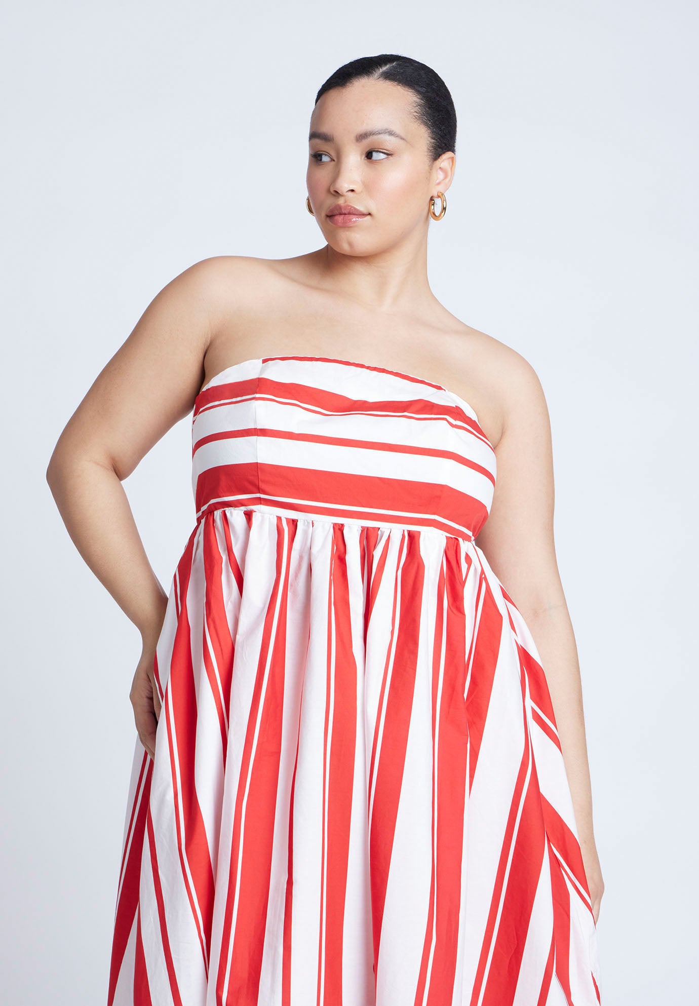 Poplin Fit And Flare Maxi Dress image number 3