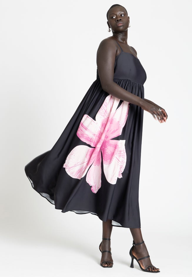 Printed Flower Maxi Dress image number null
