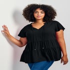 Lani Flutter Sleeve Tiered Top image number null