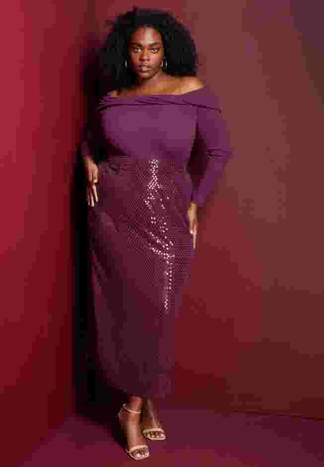 Sequined Midi Skirt image number 0
