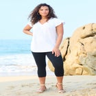 Plus Size Cotton Ultimate Flutter Sleeve Sweetheart Tee image number null