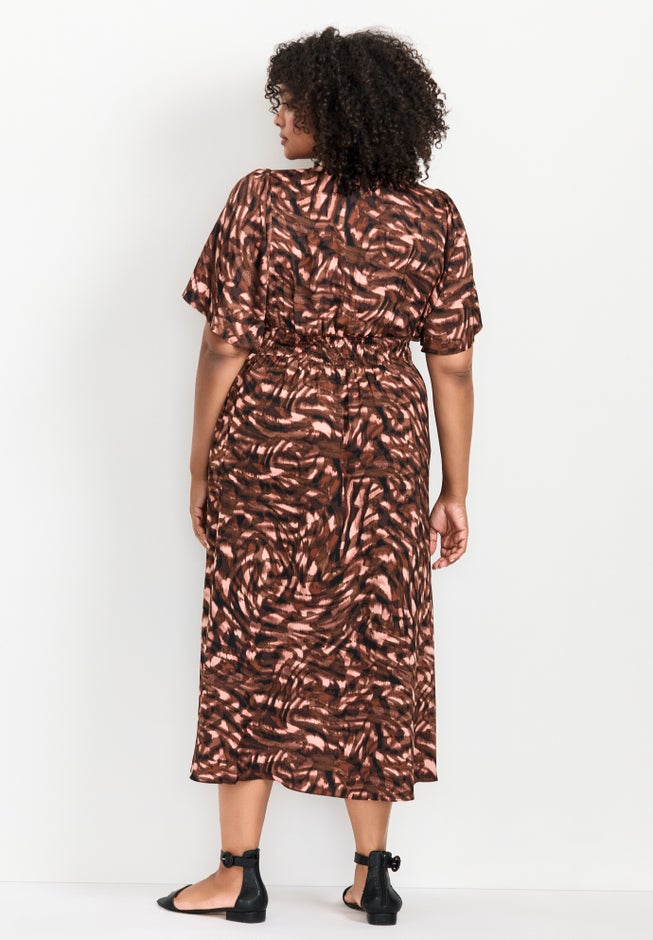 Aimee Sateen Flutter Sleeve Dress image number 1