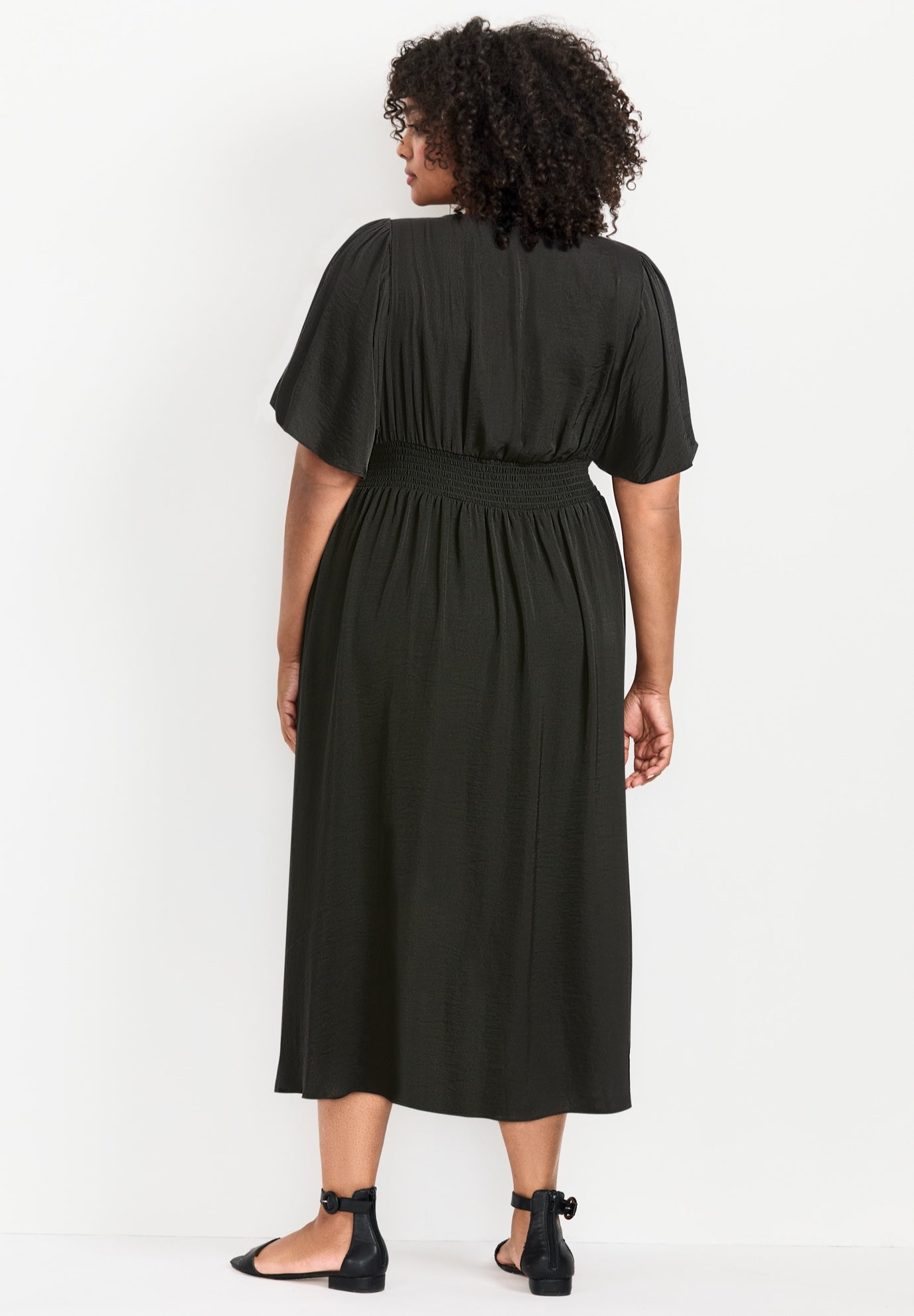 Aimee Sateen Flutter Sleeve Dress image number 1