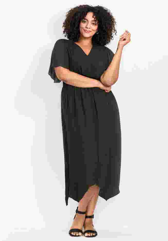 Aimee Sateen Flutter Sleeve Dress image number 0