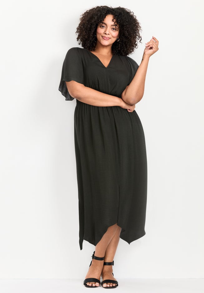 Aimee Sateen Flutter Sleeve Dress image number 0