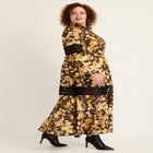 Lace-Panelled Midi Shirt Dress image number null