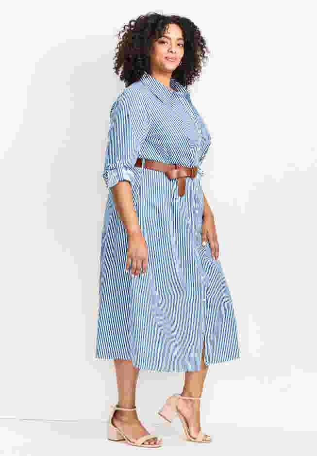 Leona Stripe Shirtdress With Belt image number 2