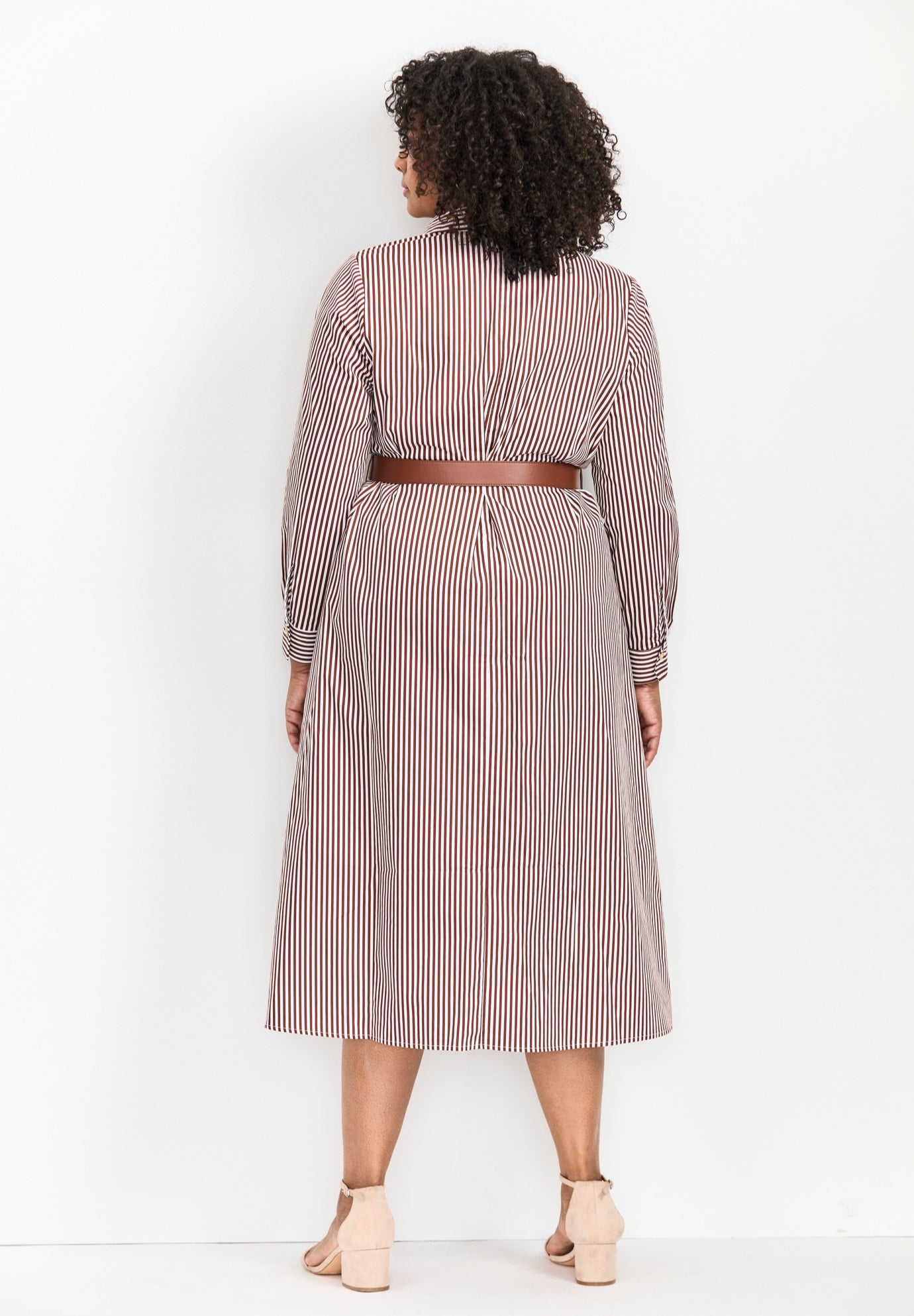 Leona Stripe Shirtdress With Belt image number 1