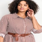 Leona Stripe Shirtdress With Belt image number null