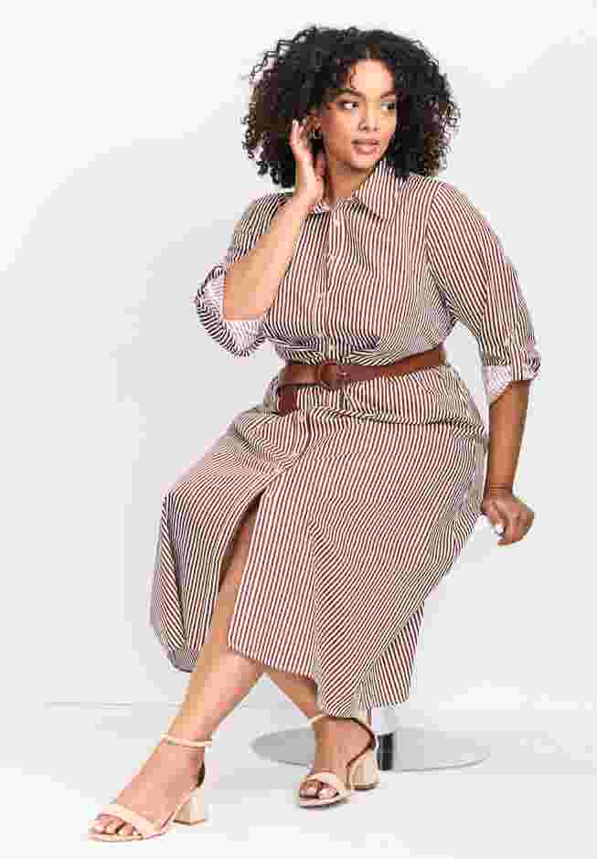 Leona Stripe Shirtdress With Belt image number 4