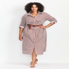 Leona Stripe Shirtdress With Belt image number null