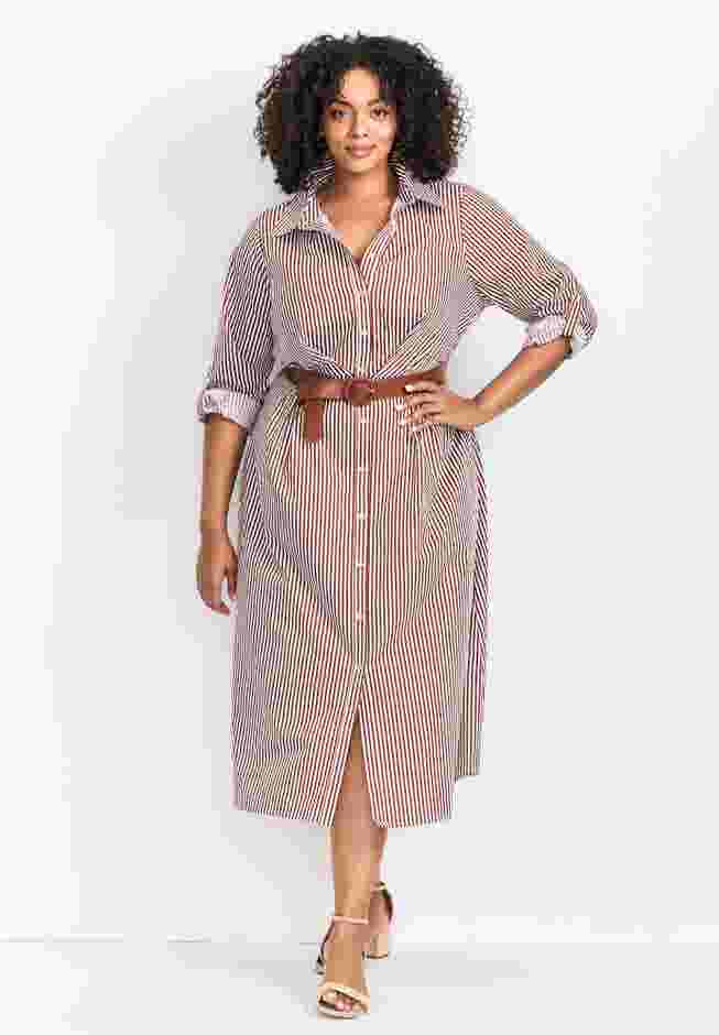 Leona Stripe Shirtdress With Belt image number 0