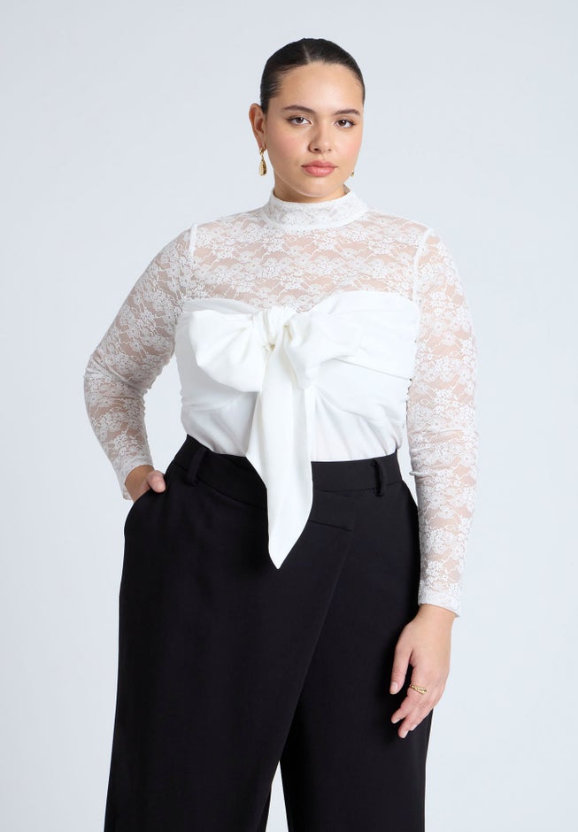 Bow Bodice Lace Top image number null