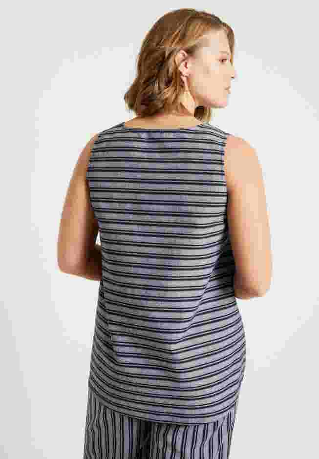 High-Low Linen-Blend Tank Top image number 1