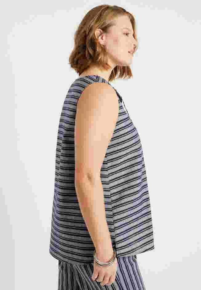 High-Low Linen-Blend Tank Top image number 2